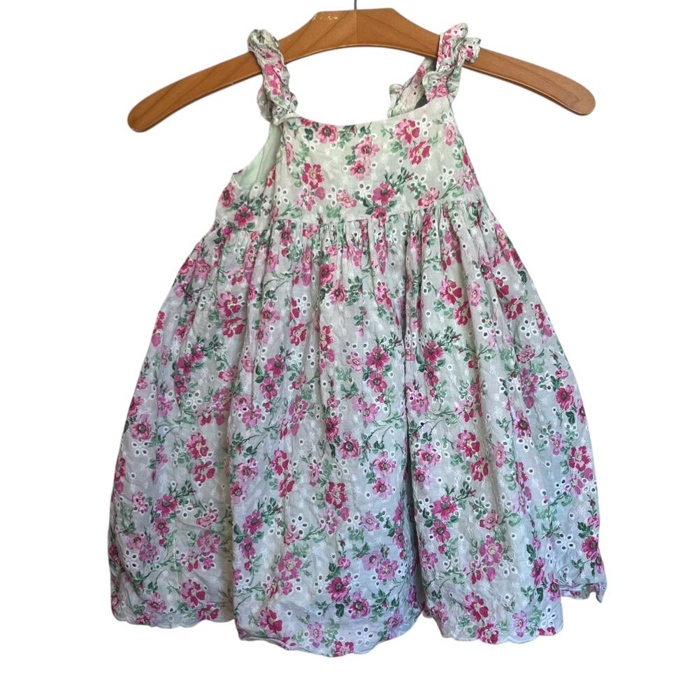 Janie and Jack Forget Me Not Dress Mint Green Pink Floral Eyelet Formal Spring 4